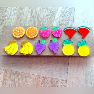 Set of fruit stud earrings